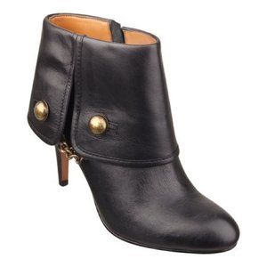 Nine West Melo Black Leather, Brass Details 7.5